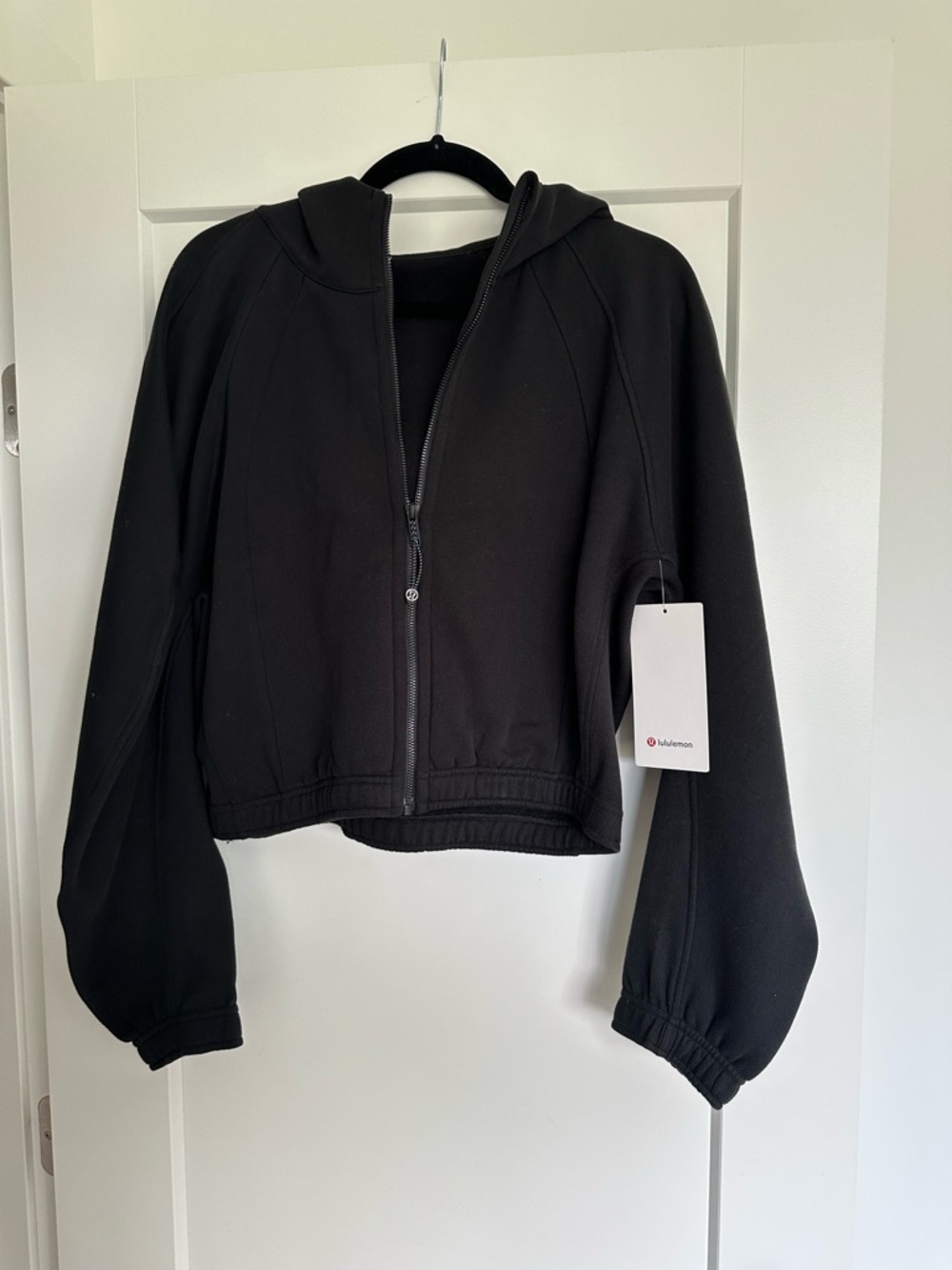 lululemon athletica Black Cropped Hooded Bomber Jacket